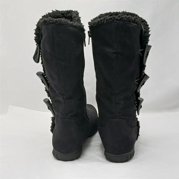 Kenneth Cole Unlisted On Your Mark Boots Women's 6M Black Faux Suede Mid Calf - Picture 9 of 9